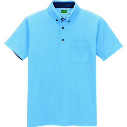 アイトス（AITOZ）　制電半袖ポロシャツ（男女兼用）　サックス　３Ｌ　【品番：50006-007-3L】