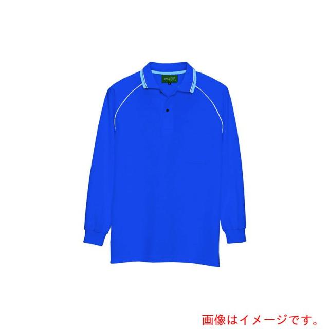 アイトス（AITOZ）　制電長袖ポロシャツ（男女兼用）　ブルー　ＬＬ　【品番：50010-006-LL】