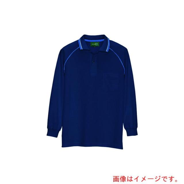 アイトス（AITOZ）　制電長袖ポロシャツ（男女兼用）　ネイビー　ＬＬ　【品番：50010-008-LL】