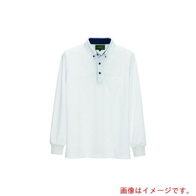 アイトス（AITOZ）　制電長袖ポロシャツ（男女兼用）　ホワイト　ＳＳ　【品番：50012-001-SS】