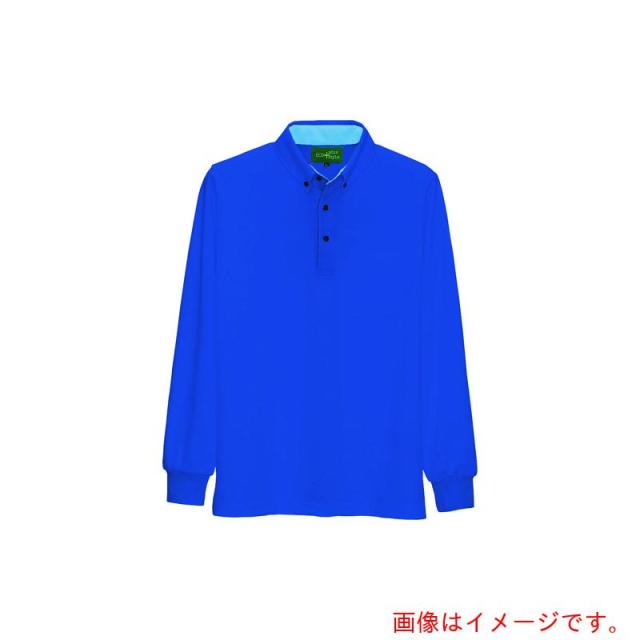 アイトス（AITOZ）　制電長袖ポロシャツ（男女兼用）　ブルー　Ｓ　【品番：50012-006-S】