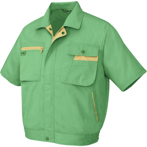 アイトス（AITOZ）　半袖ブルゾン（男女兼用）　オリーブ×マスタード　６Ｌ　【品番：5321-030-6L】