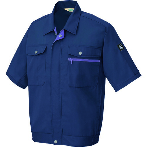 アイトス（AITOZ）　半袖ブルゾン（男女兼用）　ネイビー　６Ｌ　【品番：5371-008-6L】