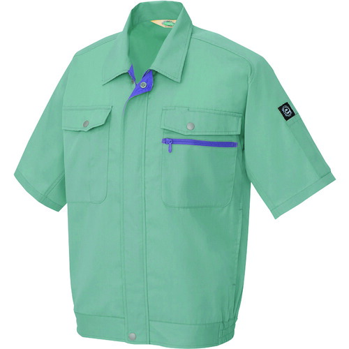 アイトス（AITOZ）　半袖ブルゾン（男女兼用）　サファイアブルー　６Ｌ　【品番：5371-072-6L】