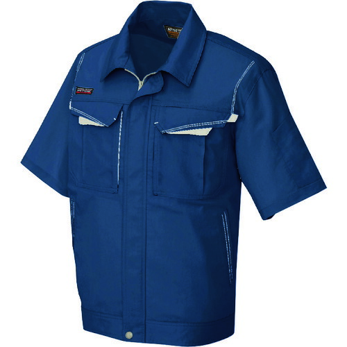 アイトス（AITOZ）　半袖ブルゾン（男女兼用）　フォレストネイビー×シルバーグレー　Ｍ　【品番：5551-188-M】