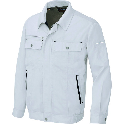 アイトス（AITOZ）　長袖サマーブルゾン（男女兼用）　シルバーグレー×ブラック　Ｓ　【品番：5560-003-S】