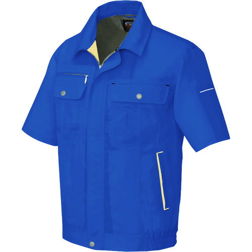 アイトス（AITOZ）　半袖ブルゾン（男女兼用）　ロイヤルブルー×イエロー　ＳＳ　【品番：5561-006-SS】