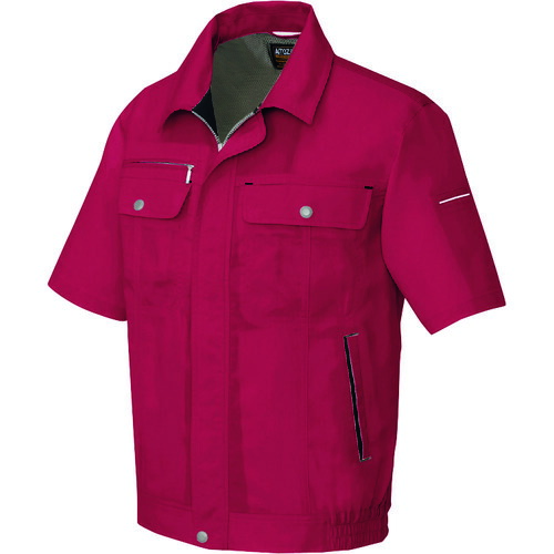 アイトス（AITOZ）　半袖ブルゾン（男女兼用）　ワインレッド×ブラック　３Ｌ　【品番：5561-009-3L】