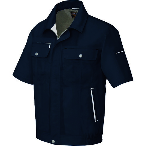 アイトス（AITOZ）　半袖ブルゾン（男女兼用）　ブラック×シルバーグレー　３Ｌ　【品番：5561-010-3L】