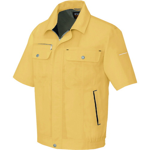 アイトス（AITOZ）　半袖ブルゾン（男女兼用）　イエロー×ブラック　４Ｌ　【品番：5561-019-4L】