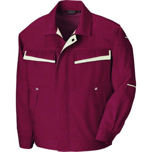 アイトス（AITOZ）　長袖サマーブルゾン（配色）（男女兼用）　ワインレッド×アイボリー　５Ｌ　【品番：5570-009-5L】