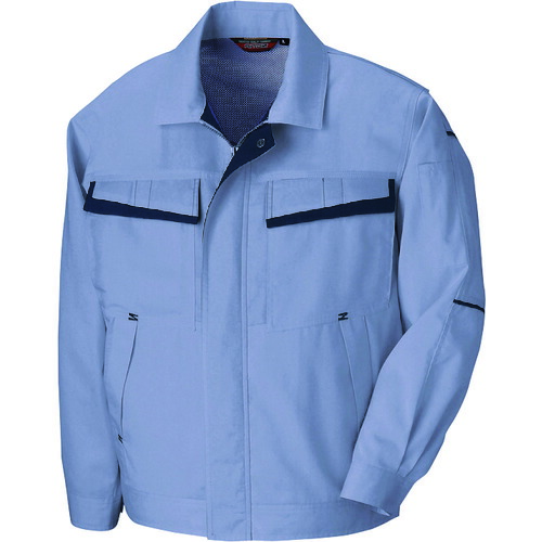 アイトス（AITOZ）　長袖サマーブルゾン（配色）（男女兼用）　ミストバイオレット×ディープネイビー　５Ｌ　【品番：5570-076-5L】