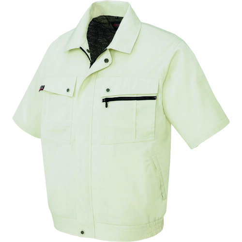 アイトス（AITOZ）　半袖ブルゾン（無地）（男女兼用）　アイボリー　４Ｌ　【品番：5591-001-4L】