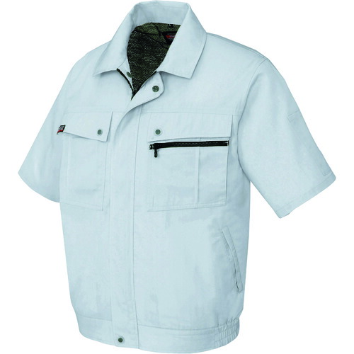 アイトス（AITOZ）　半袖ブルゾン（無地）（男女兼用）　シルバーグレー　４Ｌ　【品番：5591-003-4L】