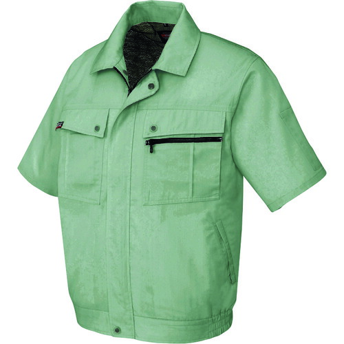 アイトス（AITOZ）　半袖ブルゾン（無地）（男女兼用）　アースグリーン　Ｌ　【品番：5591-005-L】