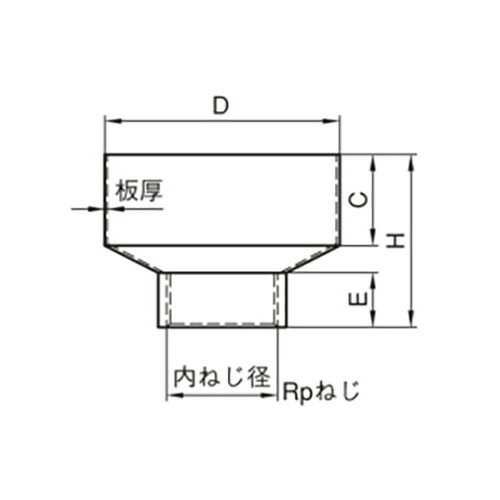 アカギ　ステンA型ホッパー内ねじ Φ125 40A　【品番：A10684-0191】_1
