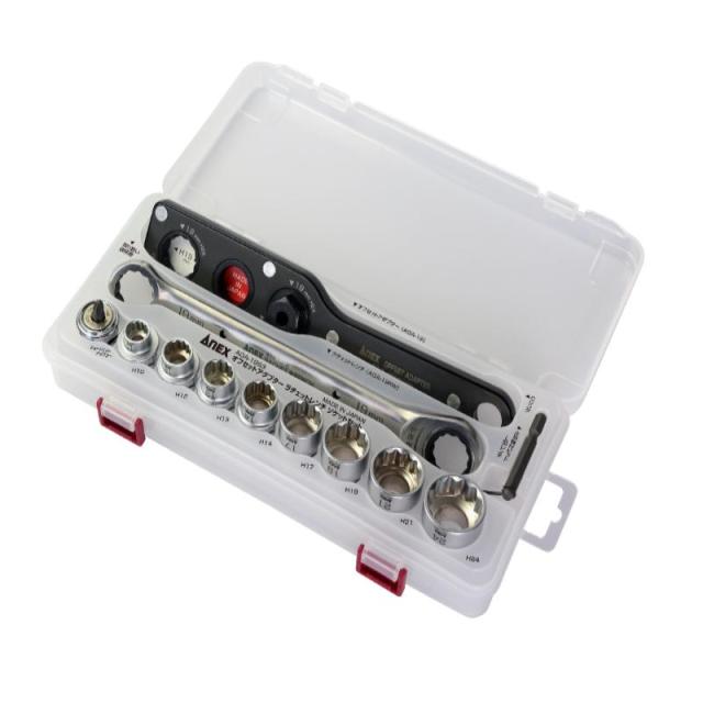 アネックスツール　オフセットアダプターラチェットレンチソケットセット　【品番：AOA-19S3】【JAN：4962485278700】