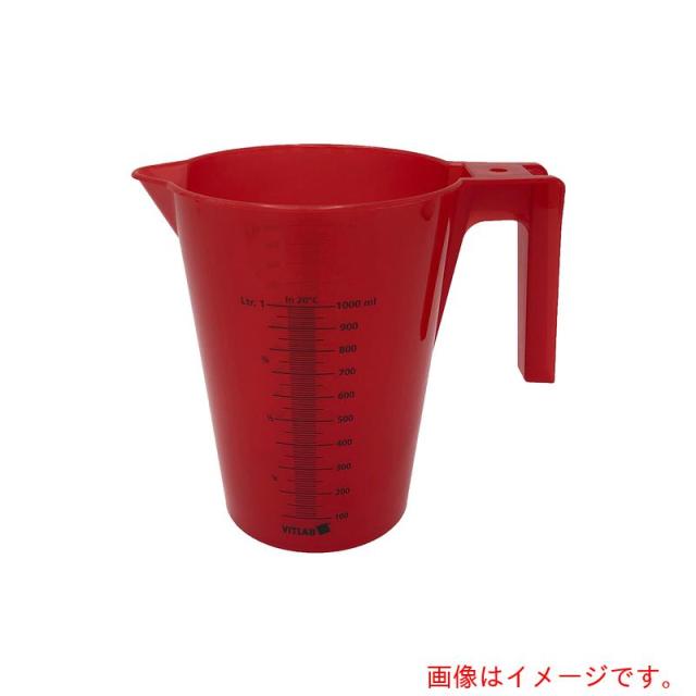 アズワン　ＡＳ　１０００ｍｌカラフル手付ビーカー赤１２入　【品番：4-2228-03】