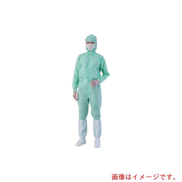 アズワン　ＡＳ　ＡＳ１４０３緑Ｌ　フード一体ツナギ服　【品番：4-2372-03】