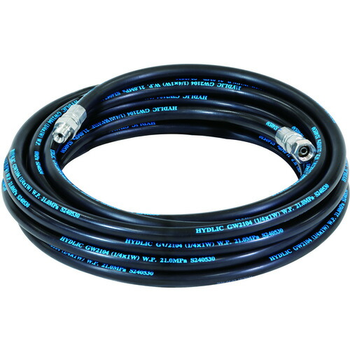 アサダ　Asada　１／４高圧ホース　１２／８０Ｇ・１１／１１０用　１０ｍ　１タッチカプラ　【品番：HD03115】