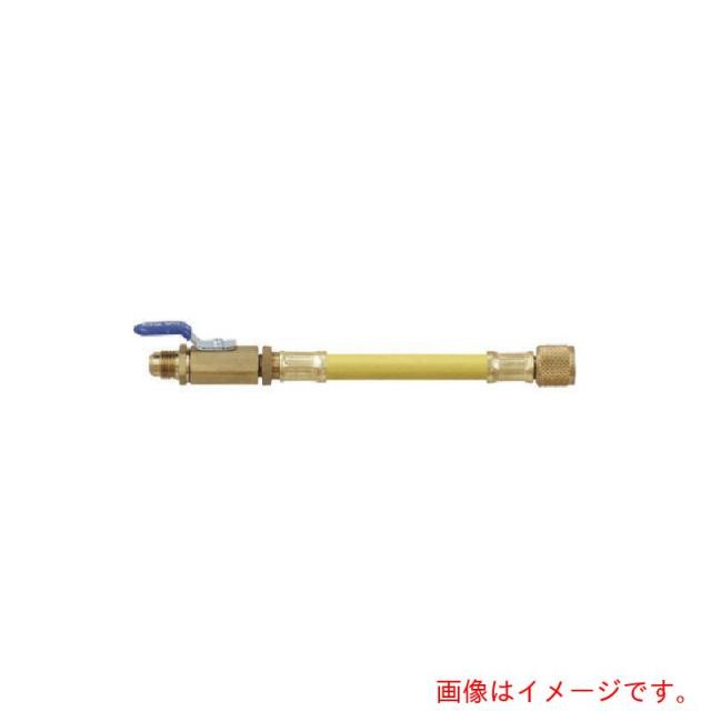 アサダ　Asada　３／８ボールバルブ付ホース　オス（バルブ付）×メス　黄　【品番：Y26202】