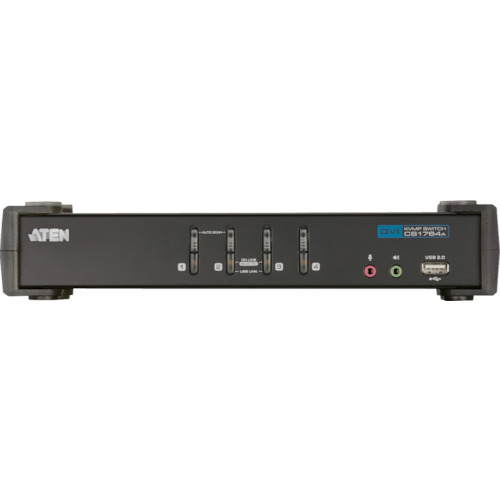 ATENジャパン　ATEN　ＫＶＭＰスイッチ　４ポート　／　ＤＶＩ　／　ＵＳＢ２．０ハブ搭載　【品番：CS1764A】_1
