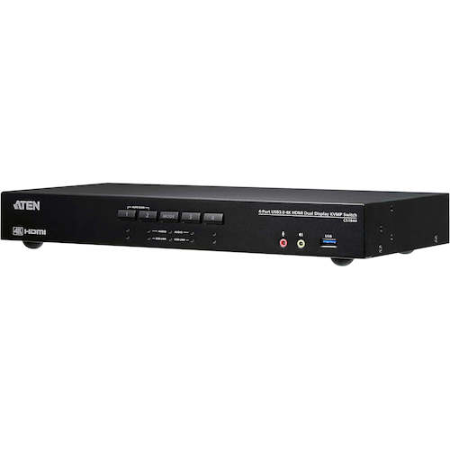 ATENジャパン　ATEN　４ポートＨＤＭＩデュアルディスプレイＫＶＭＰスイッチ（４Ｋ対応、２ポートＵＳＢ３．０ハブ搭載）　【品番：CS1844】