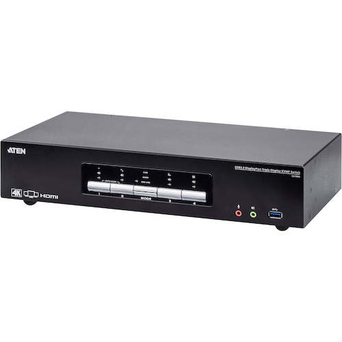ATENジャパン　ATEN　４ポートＵＳＢ３．０４ＫＤＰトリプルディスプレイＫＶＭＰスイッチ　【品番：CS1964】