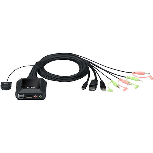 ATENジャパン　ATEN　２ポート　ＵＳＢ?Ｃ　ＤｉｓｐｌａｙＰｏｒｔ　ハイブリッド　ケーブルＫＶＭスイッチ　【品番：CS52DP】