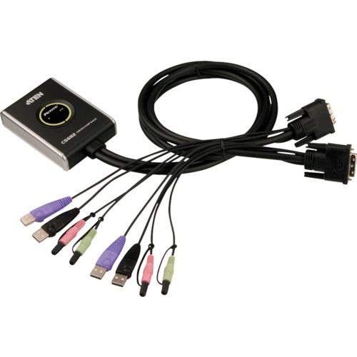 ATENジャパン　ATEN　ＫＶＭＰスイッチ　２ポート／ＤＶＩ／ＵＳＢ／オーディオ　【品番：CS682】