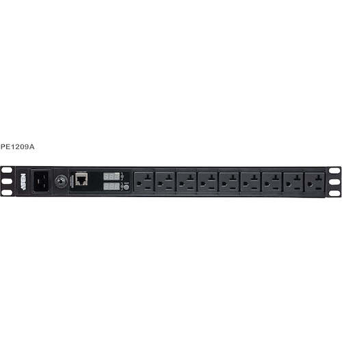 ATENジャパン　ATEN　ラック用電源タップ（１Ｕ／１００Ｖ／２０Ａ／ＮＥＭＡタイプ　９ポート／計測機能対応）　【品番：PE1209A】