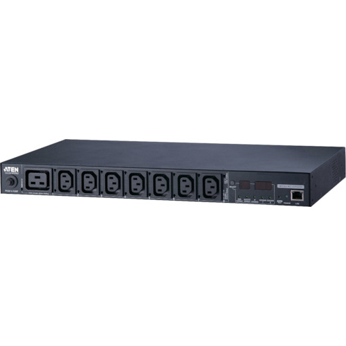 ATENジャパン　ATEN　ｅｃｏ　ＰＤＵ／ＩＥＣ　２００Ｖ／２０Ａモデル／１Ｕタイプ／８ポート／計測機能搭載／温湿度センサー対応　【品番：PE5208B】