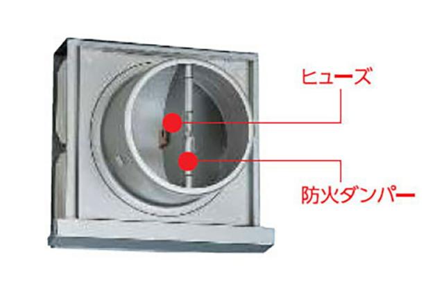 バクマ工業　角型超スリムフード付換気口（排気用） 防火ダンパー付 SKD-HVタイプ アミ付150φ　【品番：SKD-150HV-A10-SL-120℃】_1