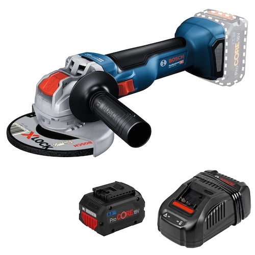 BOSCH（ボッシュ）　１８ＶコードレスＸ−ＬＯＣＫディスクグラインダー＋バッテリー充電器セット　【品番：GWX18V-10SET】