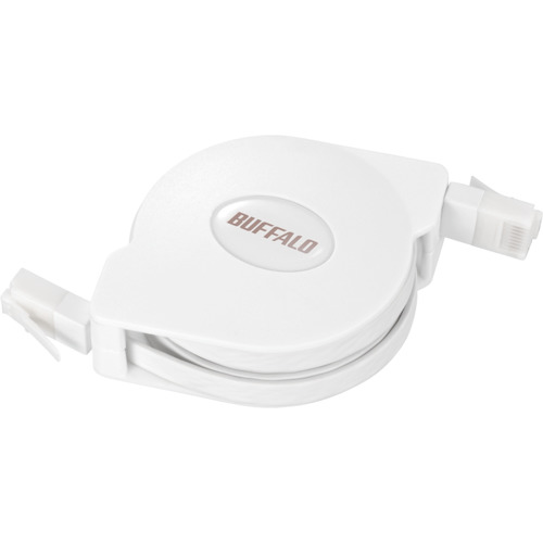 【メール便対応】バッファロー（BUFFALO）　ツメの折れないＣａｔ６　ＬＡＮケーブル　巻取式　２．５ｍ　ホワイト　【品番：BL6TM25WH】