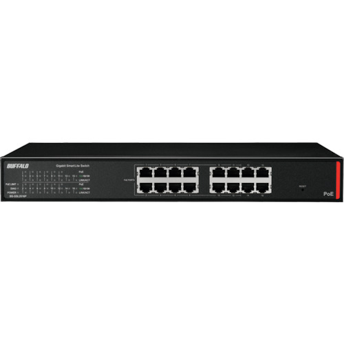 バッファロー（BUFFALO）　法人向け　Ｇｉｇａ対応　ＰｏＥ　Ｌａｙｅｒ２　スマートＬｉｔｅスイッチ　１６ポート　【品番：BS-GSL2016P】