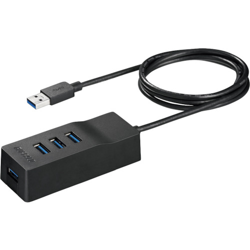 バッファロー（BUFFALO）　ＵＳＢ３．０　上挿し　４ポートセルフパワーハブ　ブラック　【品番：BSH4A110U3BK】