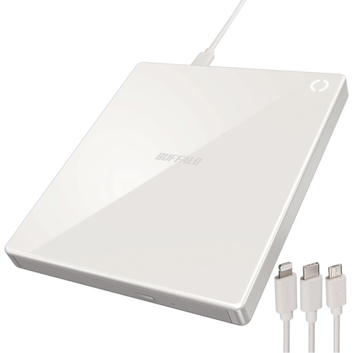 バッファロー（BUFFALO）　スマートフォン用ＣＤレコーダー「ラクレコ」　ケーブルモデル　【品番：RR-C1-WH】
