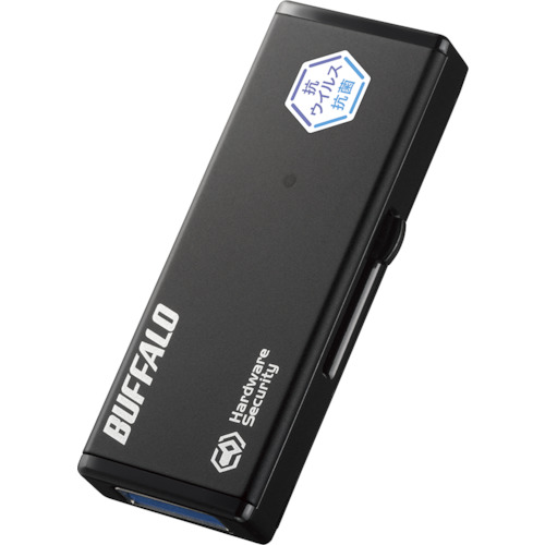 バッファロー（BUFFALO）　抗ウイルス抗菌　ハードウェア暗号化　ＵＳＢメモリー　８ＧＢ　【品番：RUF3-HSLVB8G】