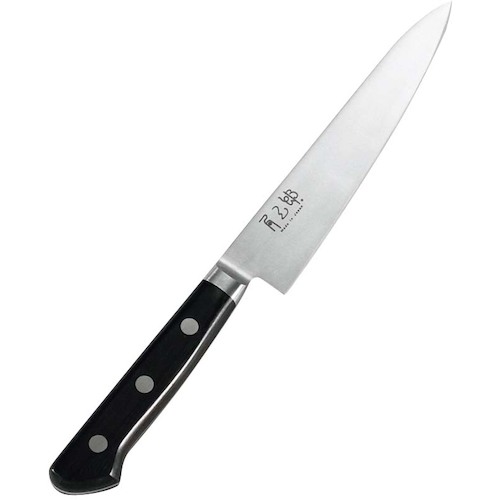 江部松商事　EBM　角三郎　ハイカーボン１０Ａ　ツバ付パッカー柄　ペティ　１２ｃｍ　【品番：1251960】
