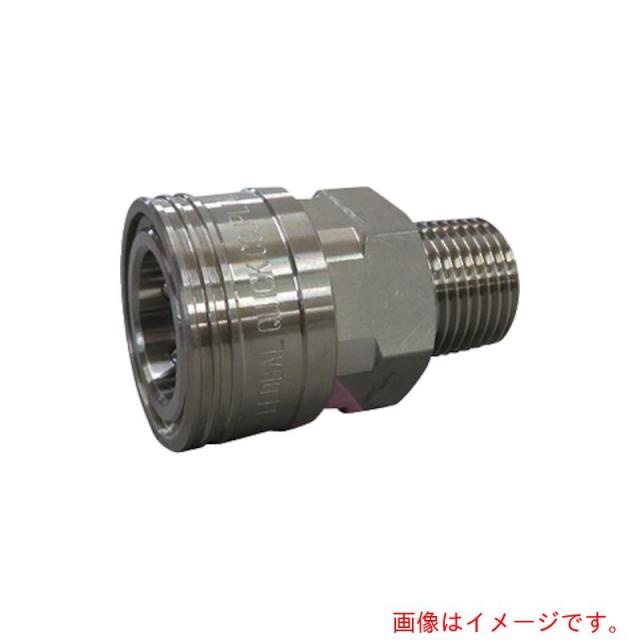 フローバル　ＦＬＯＢＡＬ　両路開放型クイックカップリング　ＴＳ−８ＳＭ（ＳＵＳ３０４）　【品番：TS-8SM(SUS304)】