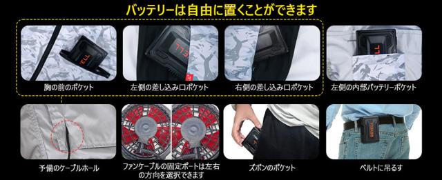 【在庫処分】G.B.Z　空調冷風服 COVELL　空調服セット（ベストタイプ＋ファンバッテリーセット32V） Mサイズ　水色迷彩　【品番：P002-B1-M32】_6