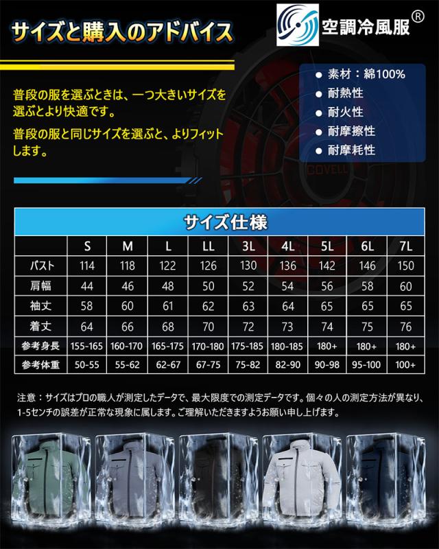 【在庫処分】G.B.Z　空調冷風服 COVELL　空調服セット（長袖タイプ＋ファンバッテリーセット24V） Mサイズ　濃紺　【品番：P004-BLUE-M24】_7
