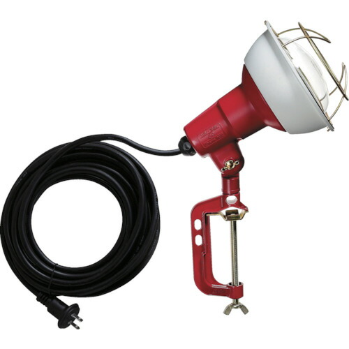 ハタヤリミテッド　ハタヤ　防雨型作業灯　リフレクターランプ２００Ｗ　１００Ｖ電線５ｍ　バイス付　【品番：RC-205】