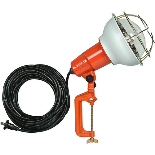 ハタヤリミテッド　ハタヤ　防雨型作業灯　リフレクターランプ２００Ｗ　１００Ｖ電線１０ｍ　バイス付　【品番：RE-210】