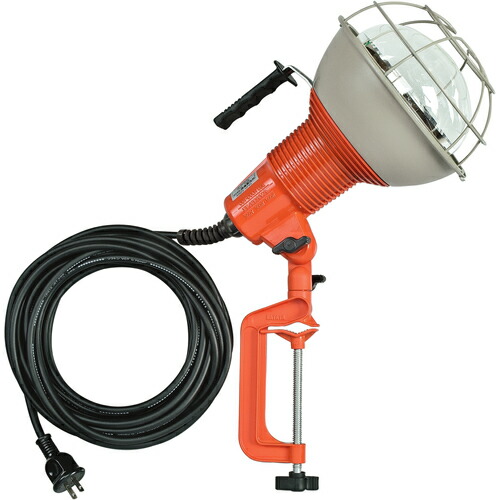 ハタヤリミテッド　ハタヤ　防雨型作業灯　リフレクターランプ５００Ｗ　１００Ｖ電線１０ｍ　バイス付　【品番：RG-510】