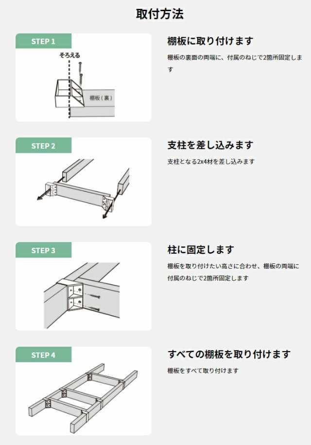 平安伸銅工業 LABRICO（ラブリコ） 2×4シェルフサポート（シングル