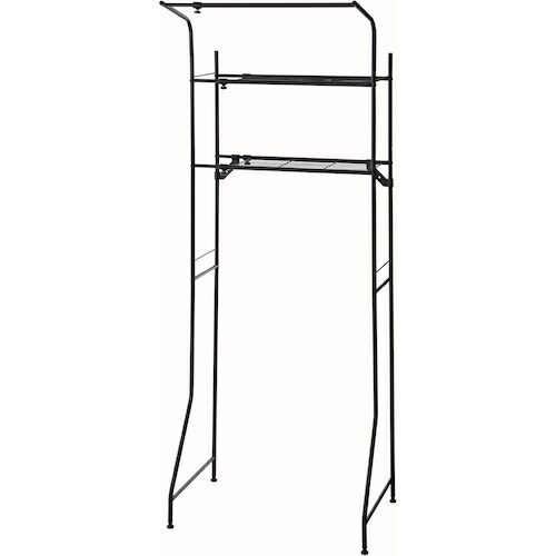 平安伸銅工業　洗濯機ラック　ハンガーバー付き　マットブラック　幅　５９−８１ｃｍ　耐荷重　１１ｋｇ　【4個】　【品番：HSR-2B】