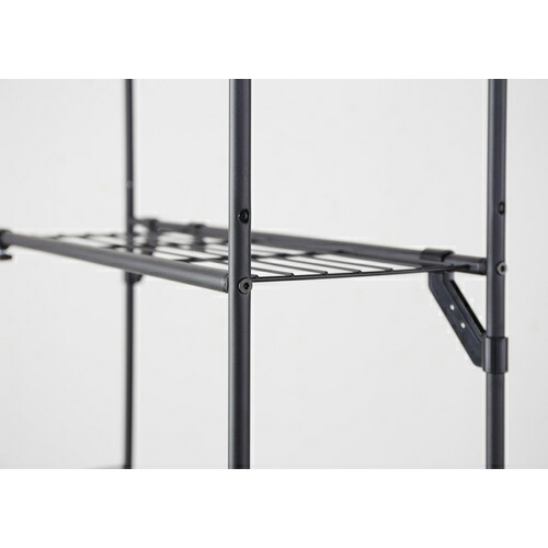 平安伸銅工業　洗濯機ラック　ハンガーバー付き　マットブラック　幅　５９−８１ｃｍ　耐荷重　１１ｋｇ　【4個】　【品番：HSR-2B】_1