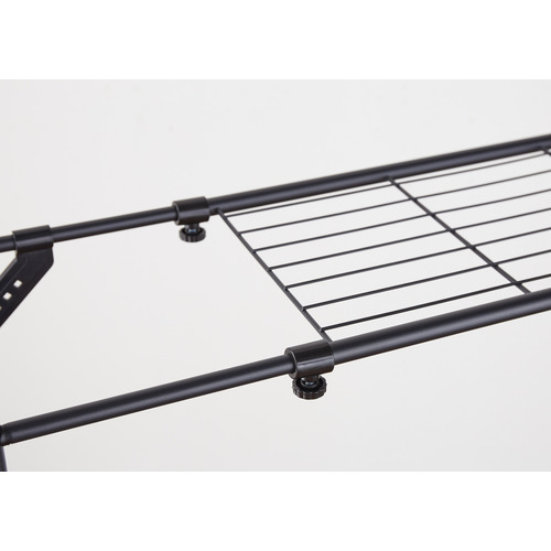平安伸銅工業　洗濯機ラック　ハンガーバー付き　マットブラック　幅　５９−８１ｃｍ　耐荷重　１１ｋｇ　【4個】　【品番：HSR-2B】_2